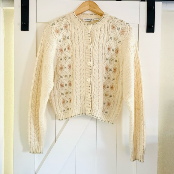 Liz Claiborne Sweaters - Vintage Liz Claiborne Wool Cardigan Sweater